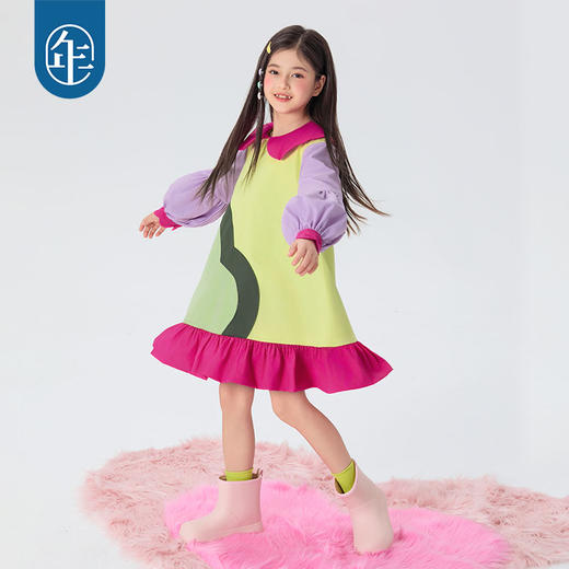 年衣童装女童连衣裙2025年春款女孩宝宝A字裙儿童翻领甜美公主裙子扑通扑通连衣裙 商品图2