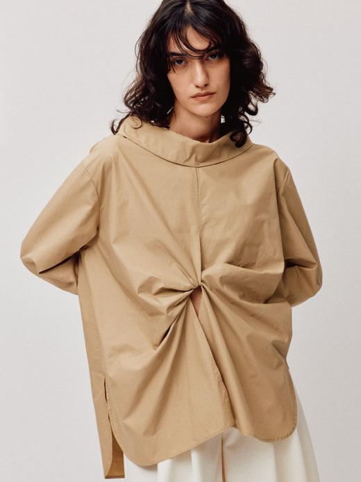 LIYIHAN织梦丨25春全棉扭结设计感衬衫小众设计女上衣宽松高级感 商品图5