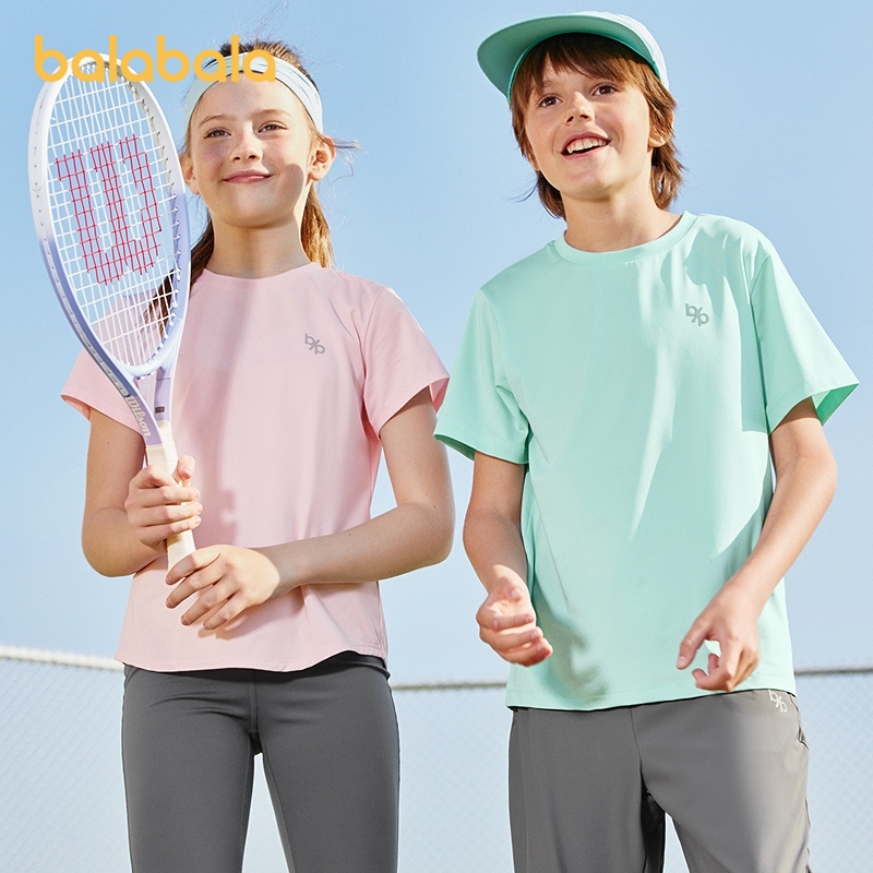 【爆品主推】巴拉巴拉童装女童t恤2025新款儿童夏装短袖大童运动速干上衣舒适