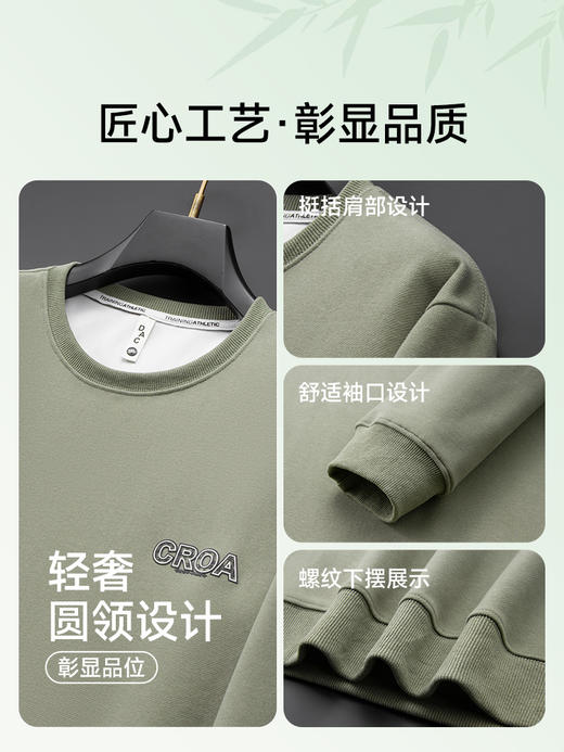 【新款DX】大依优型大码圆领卫衣长袖加肥加大300斤休闲运动上衣男打底衫胖子男士 商品图1