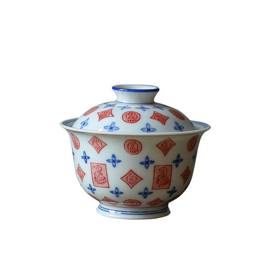 茶香记 景德镇詺兮清窑柴窑千佛老花盖碗110ml敦煌联名东方古典美学 商品图4