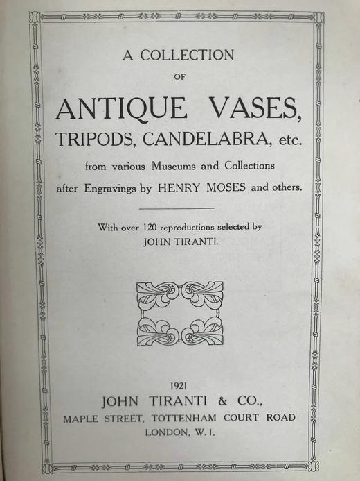 1921年 古代花瓶、三脚架、烛台等收藏集：来自各大博物馆和私人收藏的珍品 120余幅插图 漆布精装32开 商品图2