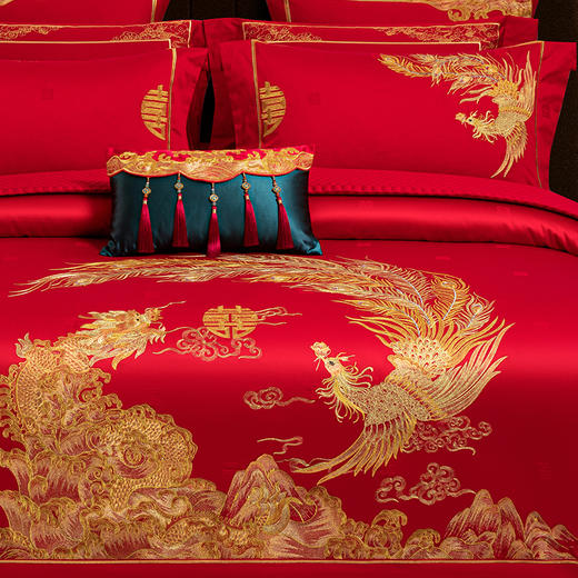 【云粉节】10楼 安睡宝 全棉绣花婚庆六件套-龙凤天玺 吊牌价8999~9299元  活动价3299~3599元 商品图4