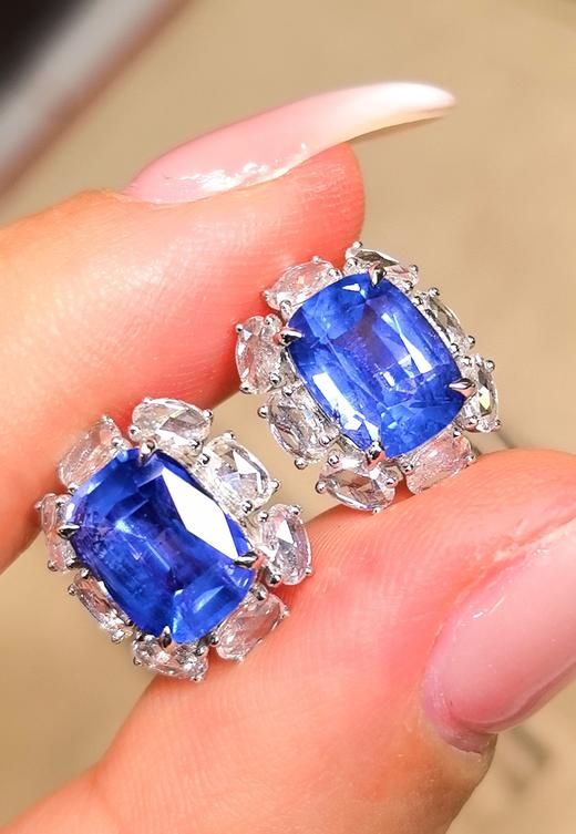 5.21ct刻面蓝宝石耳钉 商品图0