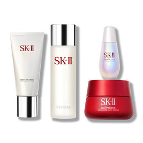 SK-II经典套（SK-II小灯泡50ml+SK-II神仙水230ml+SK-II大红瓶清爽面霜80g+SK-II洁面120g）送：SK-II礼盒礼袋