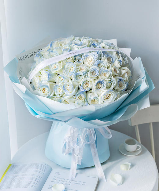 定制花束星辰大海碎冰蓝玫瑰花束热卖 商品图5