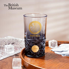 大英博物馆 亚述系列 狮子 渐变浮雕 铭牌玻璃杯