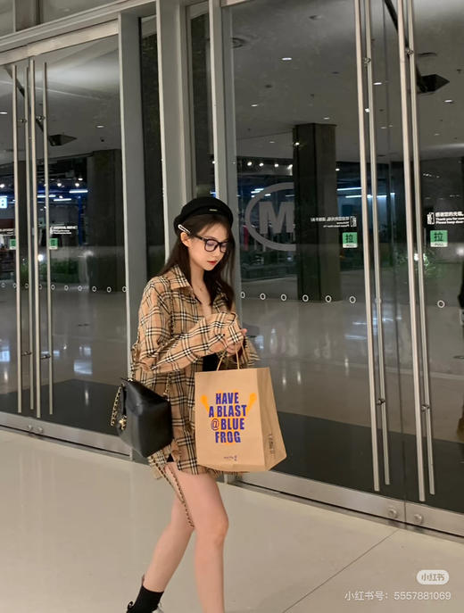 BURBERRY 格纹棉府绸衬衫 商品图6