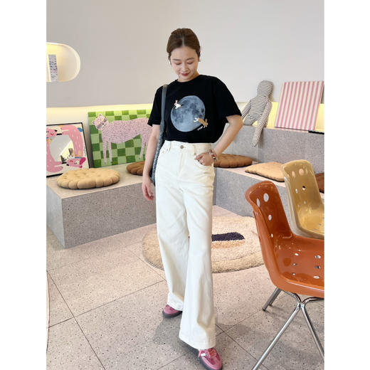 新年折扣 2502202   拉夫 白色牛仔 弹力休闲裤 商品图3