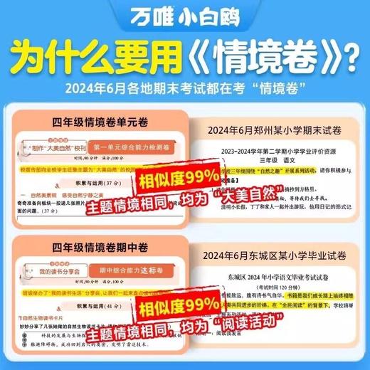 万唯小白鸥小学情境卷2025同步单元下册期末测试卷人教 商品图2