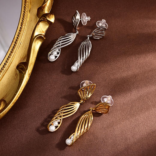 yszz-02002-法式复古优雅曲线耳环-RJ022 商品图2