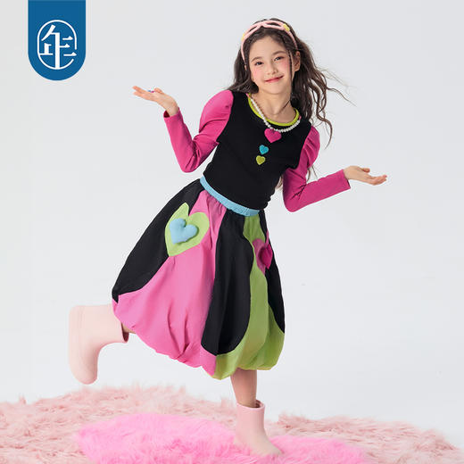 年衣童装女童半身裙2025年春季新款儿童灯笼裙女孩甜美伞裙花苞裙美上心巴半裙 商品图1