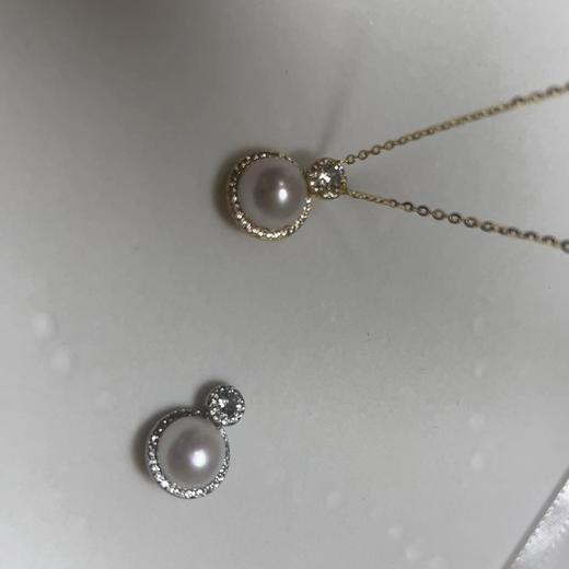 纯银大鸽子蛋诸暨天然强光扁圆淡水珍珠满钻轻奢小众S925银项链！ 商品图3