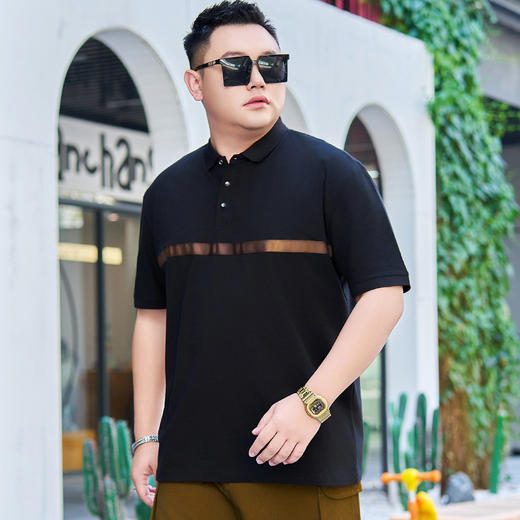 【纯棉】【DYG】大依优型大码男装短袖Polo衫纯棉男商务休闲翻领男装t恤半袖 商品图0