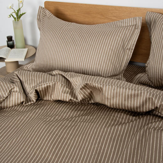 80S长绒棉贡缎四件套（咖色条纹） 商品图6