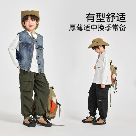 【团购价59.9】多多家男童工装裤2025新款春秋款儿童中大童伞兵裤洋气印花长裤子10255 商品图2