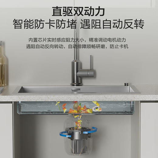 海尔垃圾处理器厨房厨余粉碎机智能全自动直驱变频超五级研磨LD980-B1 商品图4
