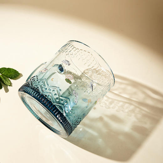 大英博物馆 盖亚·安德森猫系列 埃及花园 渐变浮雕玻璃杯 蓝色/绿色 商品图2