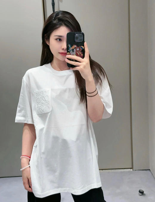新品Loewe 基础口袋刺绣短袖T恤 商品图2