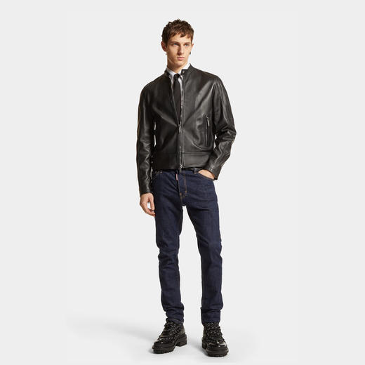 DSQUARED2 男士 Cool Guy  徽标标签棉质牛仔裤 深蓝色 S74LB1535 S30664 470 商品图2