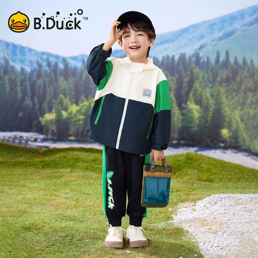 B.Duck小黄鸭童装男童连帽外套撞色户外春装90-130 BF1611061 商品图6