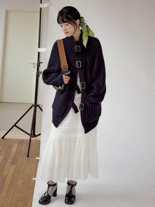 【现货】Even Vintage|浪漫法式风 泡泡提花立体编制工艺温柔百搭白色半裙 商品图2