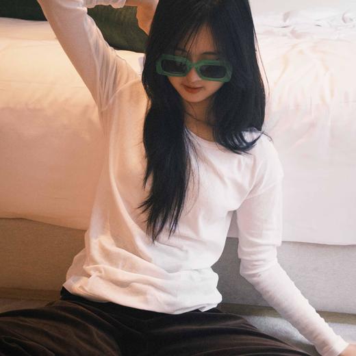 顺丰包邮洛诗琳35059春季新款进口针织纯棉简约纯色T恤女722 商品图2