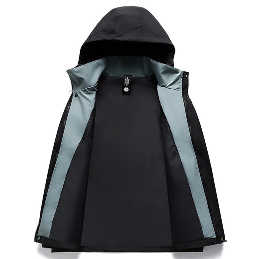 【超大码】【新款DPX】大依优型大码连帽夹克男360斤加肥加大码肥佬拼色防风冲锋外套 商品图2