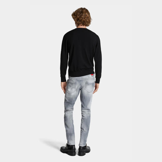 DSQUARED2 男士 Skater  徽标标签拉绒牛仔裤 灰色 S74LB1656 S30260 852 商品图3