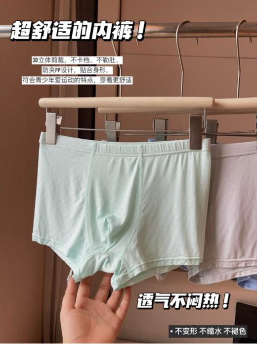🏆【草本初色 网孔少男平角内裤4条装9532款 😲】 ✅九宫格网孔设计，高感透气，😉穿起来裸感舒适，双层网孔内裆设计，🉑透气不闷热，呵护肌肤； 商品图8