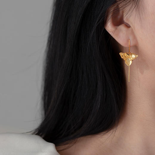 蝴蝶与兰 纯银蝴蝶兰耳饰 商品图2