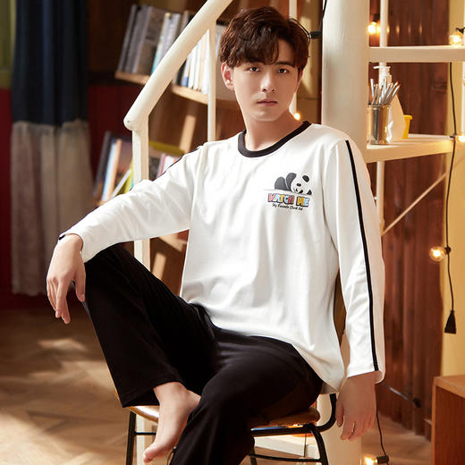 【春秋新款青少年睡衣，纯棉舒适薄款】男士睡衣春秋款 青少年纯棉薄款 长袖春秋季 男生男式全棉家居服套装-QQ 商品图12