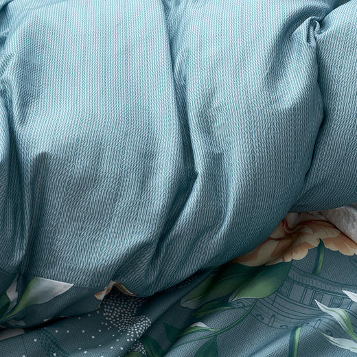 【6楼】富安娜聚温暖床单四件\花悦蜜语，蓝，零售价2380/2580元 商品图6