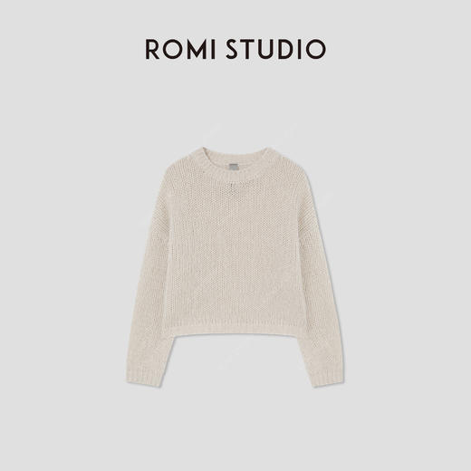 ROMI STUDIO“优雅从容”绵羊毛羊驼毛莱赛尔混纺毛衫 RW24WSY1395 商品图0
