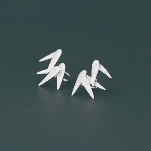 有竹 纯银竹叶耳骨夹 商品图6