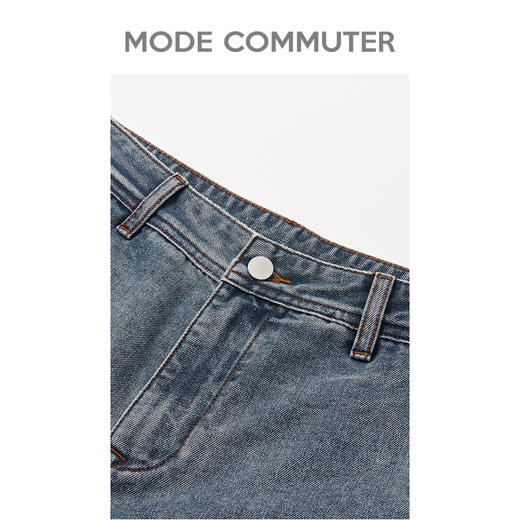 MC |MODE COMMUTER夏季休闲通勤时尚潮流阔腿牛仔短裤男裤MCE125015D 商品图2