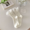 【5双更值❗️韩系甜美蕾丝花边袜子】秋冬蕾丝花边中筒袜，耐磨抗起球，不磨脚趾，Lolita纯色百搭韩风甜美女生jk堆堆袜QQ 商品缩略图5