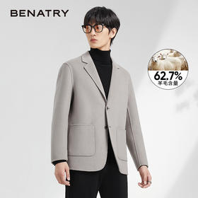 贝纳川竖条纹羊毛男士西装ECK415001