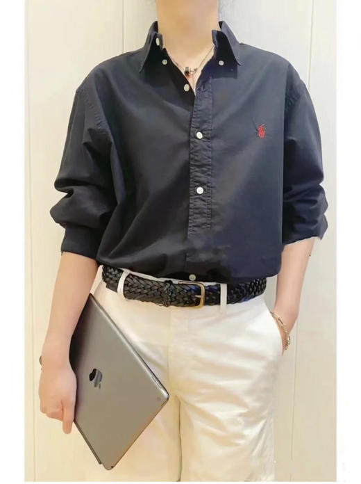 215-6 渠道货25新色 小马刺绣 男友风棉质牛津纺 情侣款衬衫 胖瓜和老朱 都穿M 商品图4