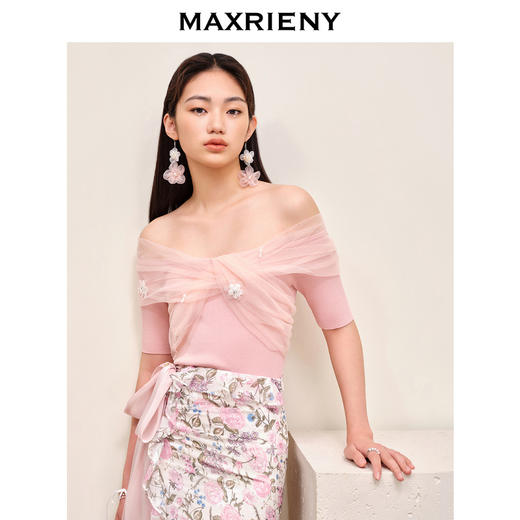 MAXRIENY新款收腰显瘦百搭显腿长气质款针织衫(货号:MS88SW542) 商品图2