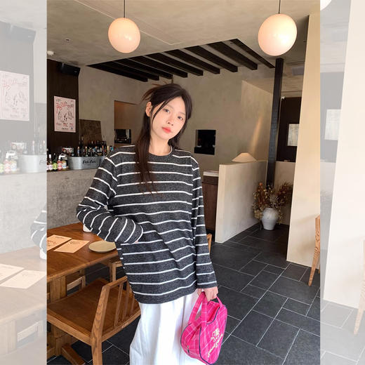 <曾小咸推荐> 条纹磨毛长袖T 日常109/件 活动价69.99/件！【预售款，预计3-15天发货】 商品图6