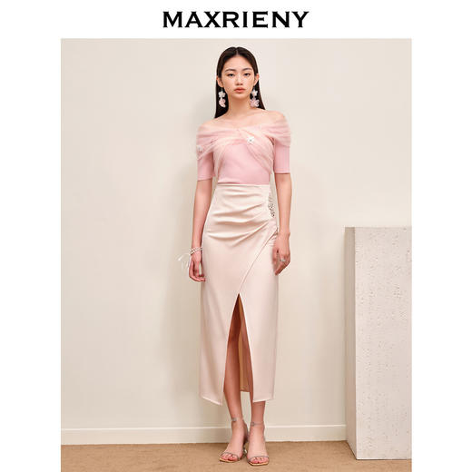 MAXRIENY新款收腰显瘦百搭显腿长气质款针织衫(货号:MS88SW542) 商品图1