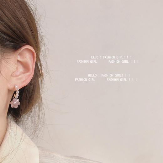 镀14K玻璃猫眼石耳环 商品图1