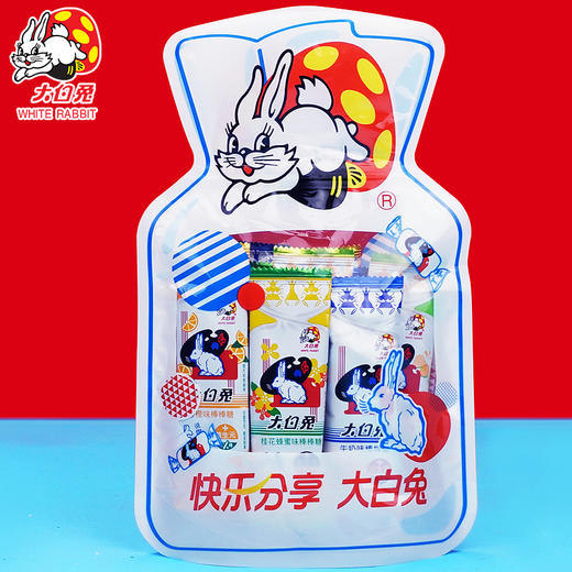 【快乐分享，大白兔~】大白兔棒棒糖 散装水果味糖果 办公室休闲零食 情人节礼物 小袋装糖果 独立包装-QQ 商品图1