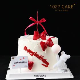 1027CAKE | 红色蝴蝶结  告白小熊