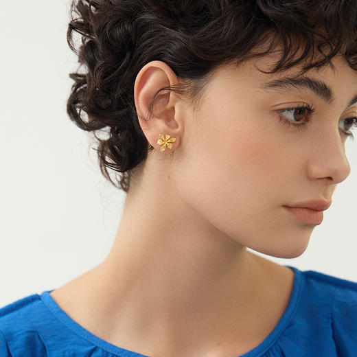 鸢尾迷情 纯银鸢尾花耳钉 商品图1