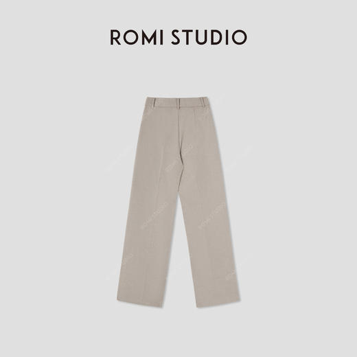 ROMI STUDIO“低调优雅”40S双股纱挺括肌理感直筒休闲裤RWBAX81653 商品图1