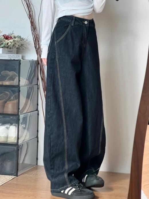 <曾小咸推荐> 深蓝色直筒弯刀牛仔裤 日常159/件 活动价139.99/件！！明天恢复原价，下单要抓紧！！ 商品图2