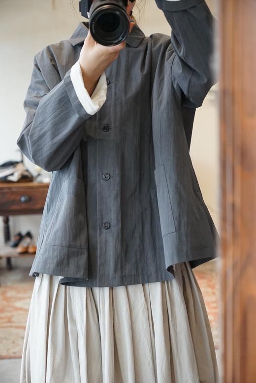 apuntob 落肩设计宽松版型灰色棉质夹克 商品图11