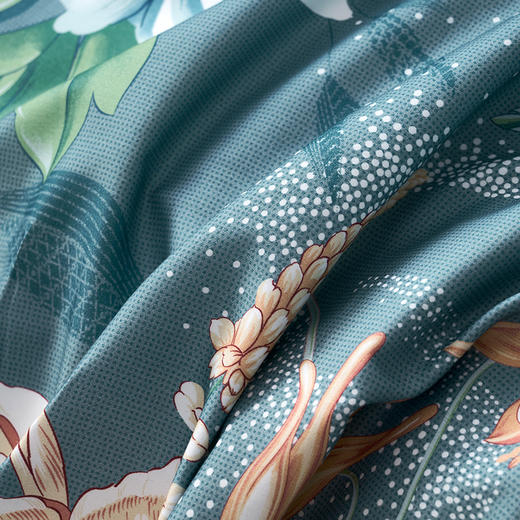 【6楼】富安娜聚温暖床单四件\花悦蜜语，蓝，零售价2380/2580元 商品图5